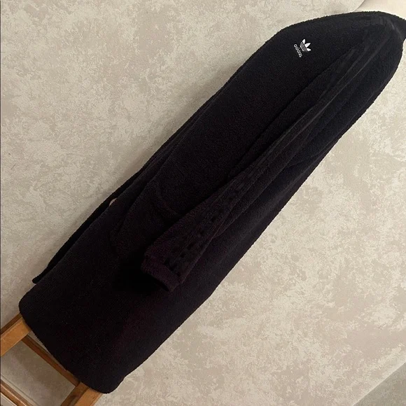 ADIDAS CARDIGAN🖤SPORTY Women's BLACK Open Cardigan with Pockets Size XS🖤 - Picture 4 of 14